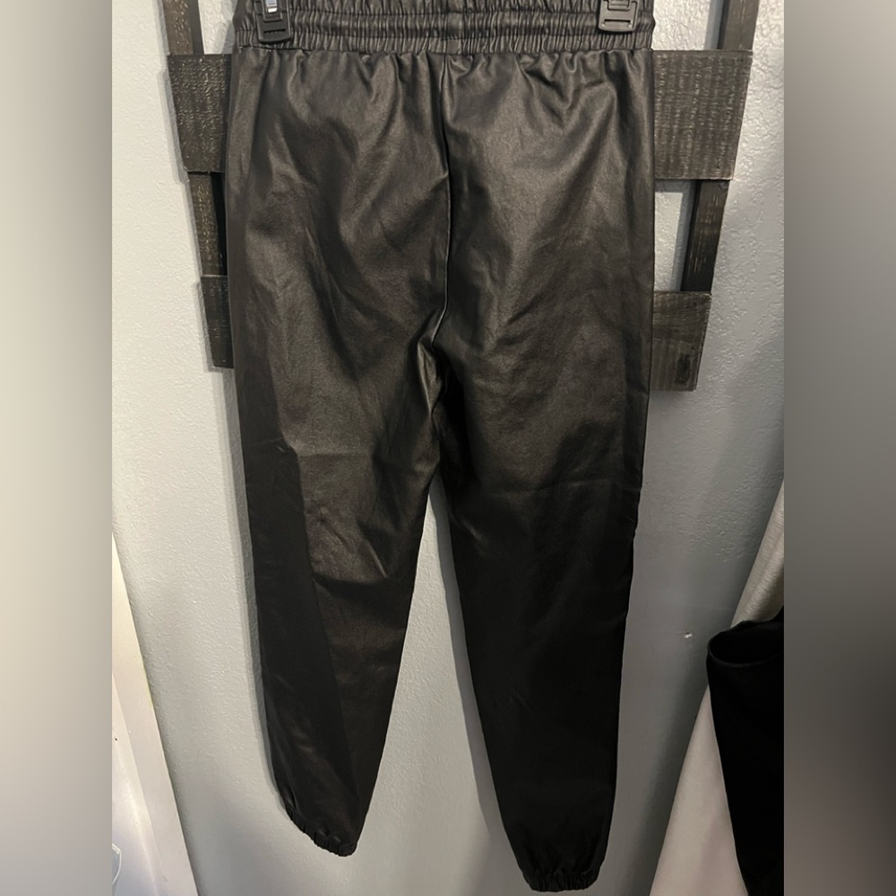 SHEIN Faux Leather Pull on Women Pants - Picture 2 of 5